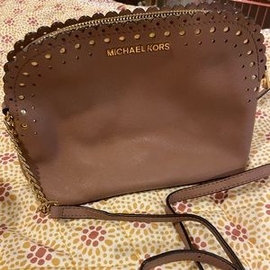 Mauve & gold Michael kors leather crossbody